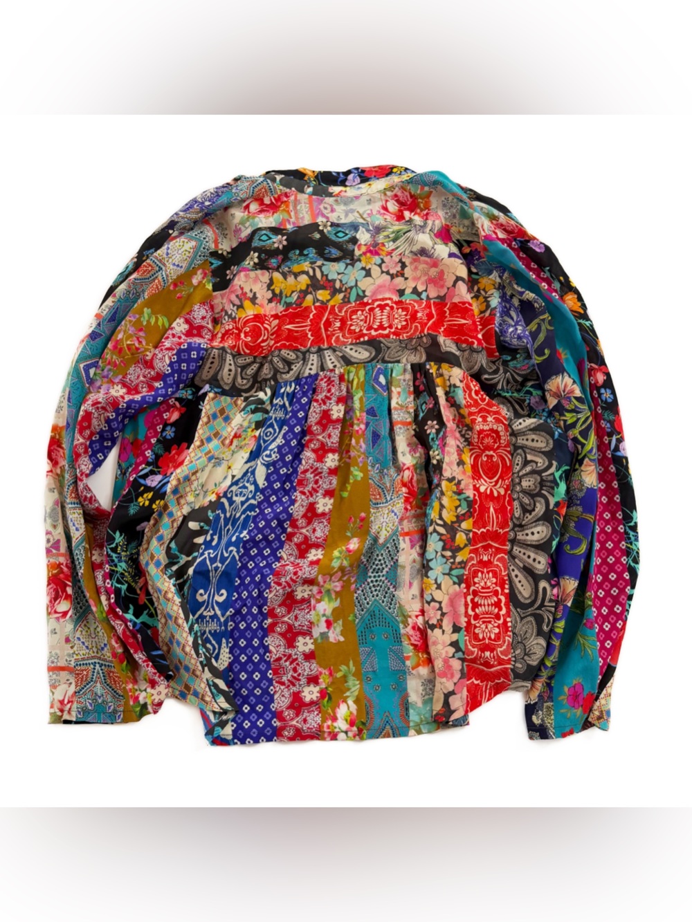 Johnny Was Shirt Womens Small 100% Silk Treble Sofia Button Up Boho - Picture 8 of 8